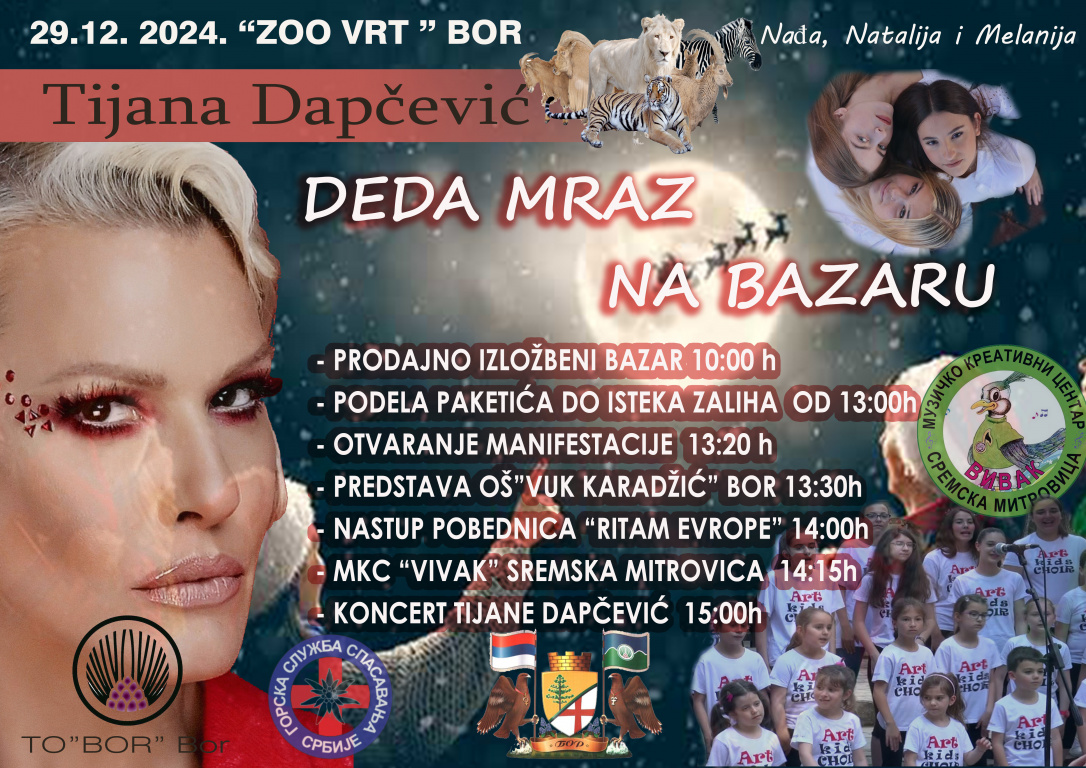 “Deda Mraz na Bazaru”, Bor, 29. decembar 2024. godine